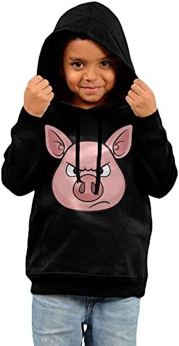 Unyiqun Angry Pig Toddler Hoodies - Soft and Cozy Hooded Sweatshirts 5-6 Toddler Black