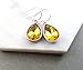 November Birthstone Earrings - Citrine Crystal Sterling Silver Teardrop Earrings - Gift for Her