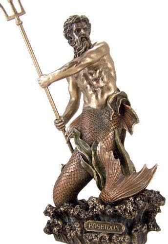 Amazon 古代ギリシャ神 海 ポセイドン ネプチューンとトライデント 装飾ブロンズ像 彫刻 29cm 11 41インチ インテリア オンライン通販