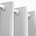 Deconovo Decorative Darkening Thermal Insulated Treatment Blackout Grommet Window Curtain Panel for Living Room, 52x84 Inch, Greyish White