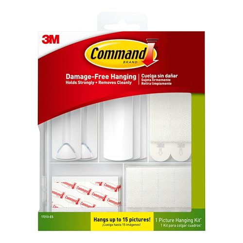 Command Picture Hanging Kit, Hang up to 15 Pictures, Including Picture Hanging Strips, Poster Strips & Picture Hangers for Home Decor, Damage-Free Hanging with Command Strips