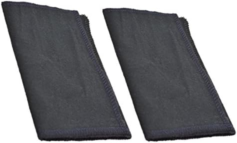 Professional Shoe Shine Cloth. Stitched on Every Sides. Made in USA. (Twin Black)