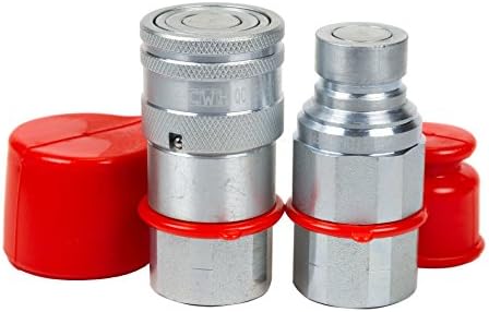 QC FEM-501/502-8FP-S 1/2'' Flat Face Quick Disconnect Couplers Set with Dust Caps