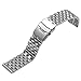 Hstrap Quick Release Solid Stainless Steel Watch Band Bracelet Strap 18mm/20mm/22mm/24mm Double Locking Clasp for Mens Women (20mm, Silver)