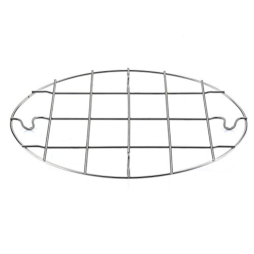 T&B 9.8x6.7 Inch Oval Roasting Cooling Rack 304 Stainless Steel Baking Broiling Rack Cookware 0.8 Inch heigh thick version (1) - Thumbnail 6
