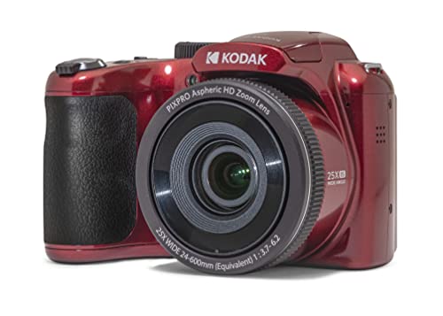 KODAK PIXPRO AZ255-RD 16MP Digital Camera 25X Optical Zoom 24mm Wide Angle Lens Optical Image Stabilization 1080P Full HD Video 3