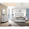 Roundhill-Furniture-Stout-Contemporary-Panel-Bedroom-Set-with-Queen-Bed-Dresser-Mirror-2-Night-Stands-White Roundhill Furniture Stout Contemporary Panel Bedroom Set with Queen Bed, Dresser, Mirror, 2 Night Stands, White