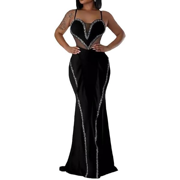 knee length dresses for ladies Black Stretch Deep V Flutter Sleeve Maxi Dress