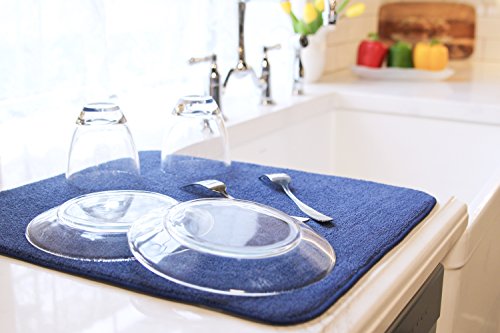 Kitchen Basics 594301 Reversible Dish Drying Mat, Large, Blue