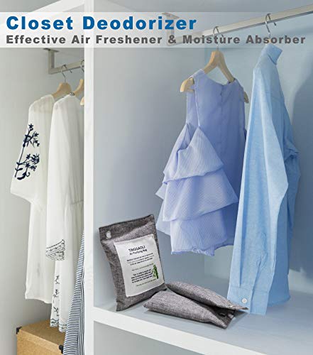 image for TINGGAOLI Activated Charcoal Odor Absorber Air Purifier Bags (8 Pack &