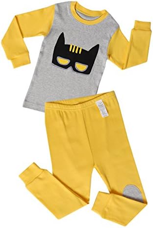 UniFriend Premium "Mask " Boys long 2 Piece Pajama Set 100% Cotton GRAY US 18M /Asia 90 (KBSPJ041)