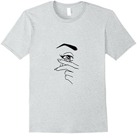 Mens Eye Grunge T-shirt Large Heather Grey