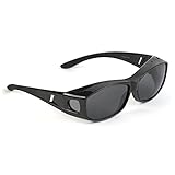 Over Glasses Sunglasses - Fitover Sunglasses with 100% UV Protection - By Pointed Designs (Black)