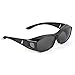 Over Glasses Sunglasses - Fitover Sunglasses with 100% UV Protection - By Pointed Designs (Black)
