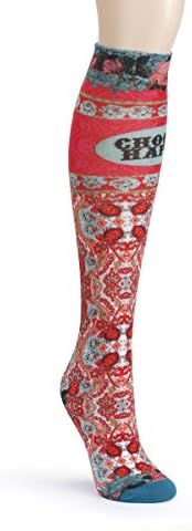 Choose Happy Red Tabriz Pattern Women's One Size Stretch Cotton Knee High Socks