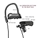 Hongge bluetooth headphones, wireless sports earbuds with silicone earhook for running,CVC 6.0 Noise Canceling waterproof headset for iPhone Samsung (black)