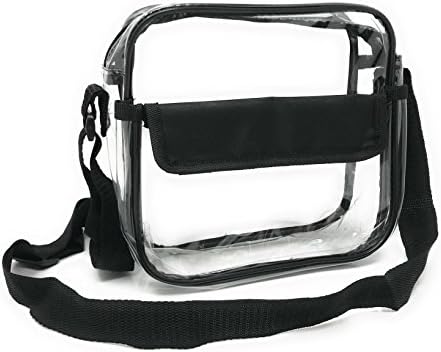 Premium Clear Bag - NFL Stadium Approved Messenger Bag Zippered for Security - Quality Crossbody Purse Messenger Design for Concerts &amp; Games - 10" x 10" x 3.5"