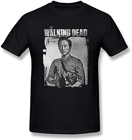 YYOUBUY Men's Steven Yeun The Walking Dead Character Portrait Glenn Rhee T-shirts Short Sleeve