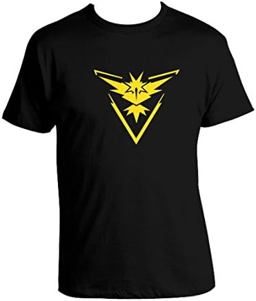 Pokemon Go Team Valor Team Mystic Team Instinct Pokeball nerd Black Tee shirt (Yellow) Youth Medium