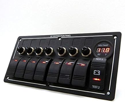 Amazon Co Jp ロッカースイッチパネル マルチスイッチ ボルテージメーター 漁船 ボートなどに 12 24ｖ兼用 シール付き Diy 工具 ガーデン