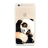 iPhone 6 6s Case,[Color Printed] Cute Panda Series Soft TPU Silicone Protective Skin Ultra Slim & Clear with Unique Painted Design Gift Bumper Back Cover for iPhone 6/6s 4.7 inch Panda hi