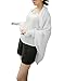 Womens Summer Cool Thin Pleated Flounce Chiffon Quick Dry Long Sleeve Driving Holiday Travel Beach Sun Coat Shirt Anti-UV Sun Protection Skin Care Cover Sunscreen Casual Jacket Outerwear