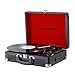 Musitrend Bluetooth Turntable Portable Suitcase Vinyl Records Player with Built-in Speakers, USB/SD Recorder, Rechargable battery, Headphone Jack, RCA line out, Black