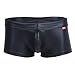 CHICTRY Mens Patent Leather Underwear Backless Box Briefs Swimwear Shorts Black Medium(Waist:27.5-36.0