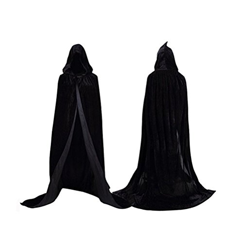 Womens Velvet Hooded Cloak Halloween Costumes Hooded Party Cape Medieval Cosplay Cape