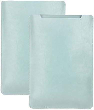 LAPOND Leather Sleeve Case for 13.3 Inches MacBook Air and MacBook Pro with Retina Display,Laptop Case Bag with Mouse Pad (Mint Green)