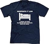 Blittzen Mens Newton's 1st Law - Now Go Away, 2XL, Navy Blue