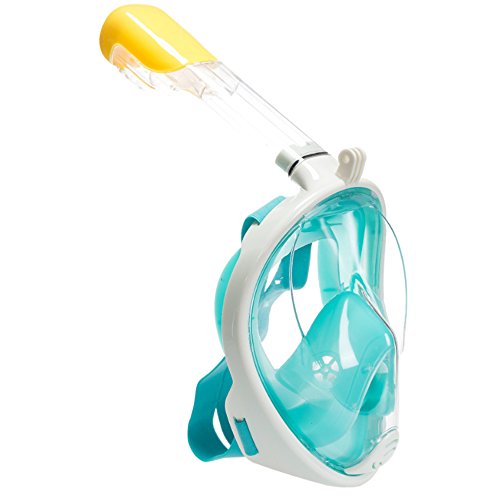 Sammid 180° View Panoramic Full Face Snorkel Mask [Crystal Clear for Best Vision],with Anti-Fog Anti-Leak Snorkeling Clear View Diving Mask for Adults & Kids(L/XL, Green) - Thumbnail 5