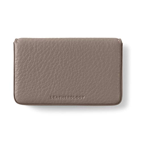 Business Card Case - Full Grain Leather Leather - Taupe (Beige)