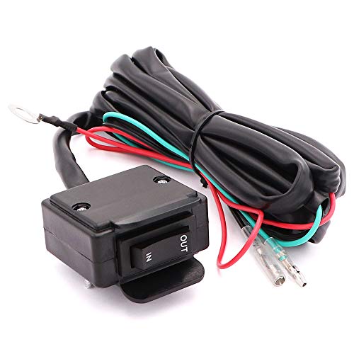 12V Winch Rocker Thumb Switch with Mounting Bracket Handlebar Control line kit for ATV UTV