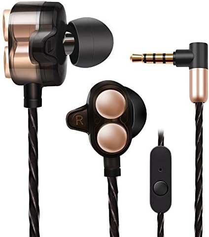 Earbuds,In Ear Headphones with Dual Dynamic Driver,High-fidelity Audio and Deep Bass,3.5mm Wired Earphones with Microphone and Inline Controls for Smartphone Computer PC Tablet