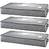 SmartCube Underbed Storage Bag 3 Large Under-the-Bed Storage Bins with Reinforced Handles Foldable Under-Bed Storage…