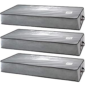 SmartCube Underbed Storage Bag 3 Large Under-the-Bed Storage Bins with Reinforced Handles Foldable Under-Bed Storage…
