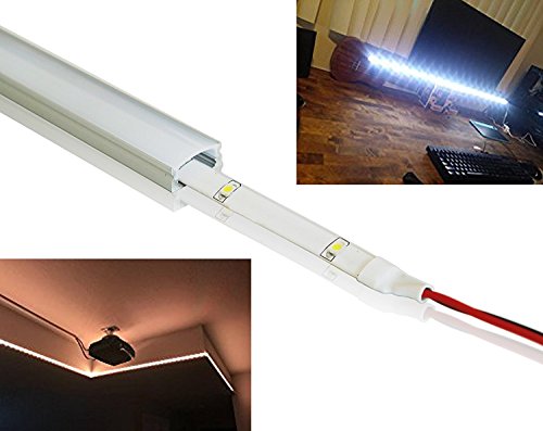 12-Pack 3.3ft/1Meter U Shape LED Aluminum Channel System with Cover,24 End Caps and 24 Mounting Clips,48 Screws for LED Strip Light Installations, Led Lights Diffuser Segments