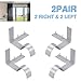 LIUMY Single Curtain Rod Brackets - Silver, 2 Pair 4 pcs Curtain Rod Holder Set, Tap in Window Frame, Decoration for Supporting Single Rod Curtain in Bedroom & Home (Include Fixed Screw, No Drilling)