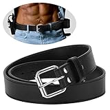 POYOLEE Concealed Carry CCW Leather Gun Belt | Full Grain Leather Belt for Gun Carry | Mens Heavy Duty EDC Black Belt 1 1/2-Inch