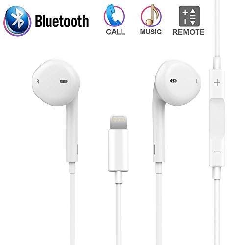 Earphones, Amorral Microphone Earbuds Stereo Headphones Noise Isolating Headset Made Compatible iPhone 7/7 Plus iP8/8Plus/X Earphones,Support All System