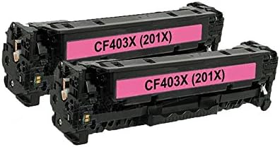 Apptoner Compatible HP201X Magenta CF403X Color Toner Cartridge for HP LaserJet PRO M252n/252dw/M277n/277dw (2-PK)