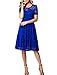 Aonour AR8006 Women's Vintage Floral Lace Elegant Cocktail Formal Swing Dress with Short Sleeve RoyalBlue L