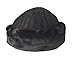 Peach Couture Unisex Double Layered Cable Knit Faux Fur Warm Windproof Cossack Hat (Black)