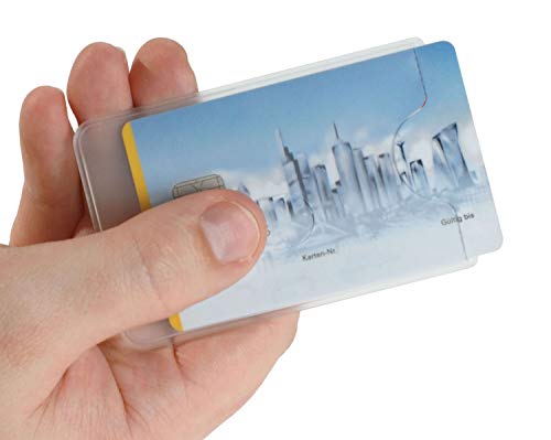 valonic credit card sleeves 12x id card protector with hole/opening, frosty transparent, strong plastics, top quality, business card sleeves, driver's license, holder