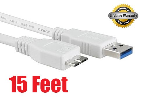 iMBAPrice® White 15 feet Long Superspeed 5Gbps USB 3.0 A to Micro B Charger/Data/Sync Cable for Samsung Galaxy Note 3 N9000 N9002 N9005 Note III