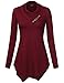 Tunic Tops, Laksmi Women's Long Sleeve Easy Fit Asymmetrical Hem Pullover Sweatshirt Wine XX-Large