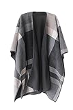 VamJump Women Open Front Thick Oversized Fleece Blanket Poncho Cape Shawl