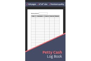 Petty Cash Log Book: Column Payment Tracking Receipt Book 120 Page - 6"x9"(15.2 x 22.9 cm)