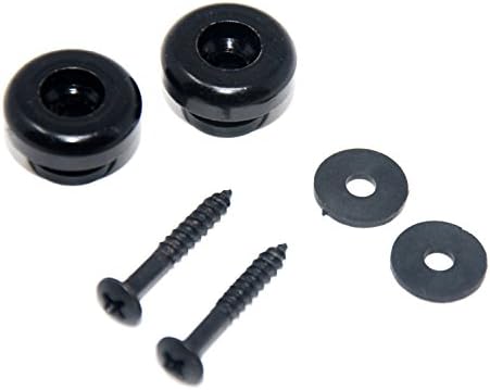 2pcs Black Metal Mushrooms Head Guitar Strap Buttons Strap Locks End Pins with Mounting Screws for Acoustic Classical Electric Guitar Bass Ukulele (Black)